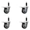 Service Caster 3.5'' Thermoplastic Rubber Swivel 1'' Expanding Stem Caster Set Total Lock Brake, 4PK SCC-EXTTL20S3514-TPRB-1-4 - alternate 1
